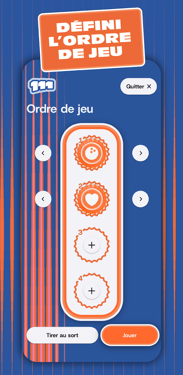 L'application mobile Le 111 sur iOS et Android, qui permet de compter les points de la partie, analyser les statistiques et conserver les hitsoriques de chaque partie du jeu de sociét Le 111